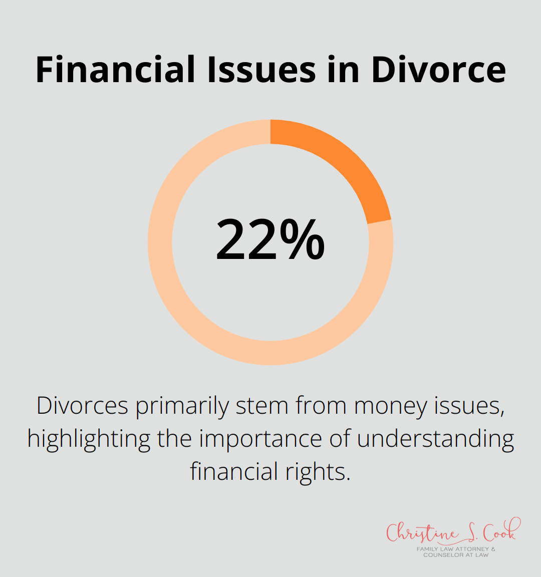 Chart showing that 22% of divorces primarily stem from money issues